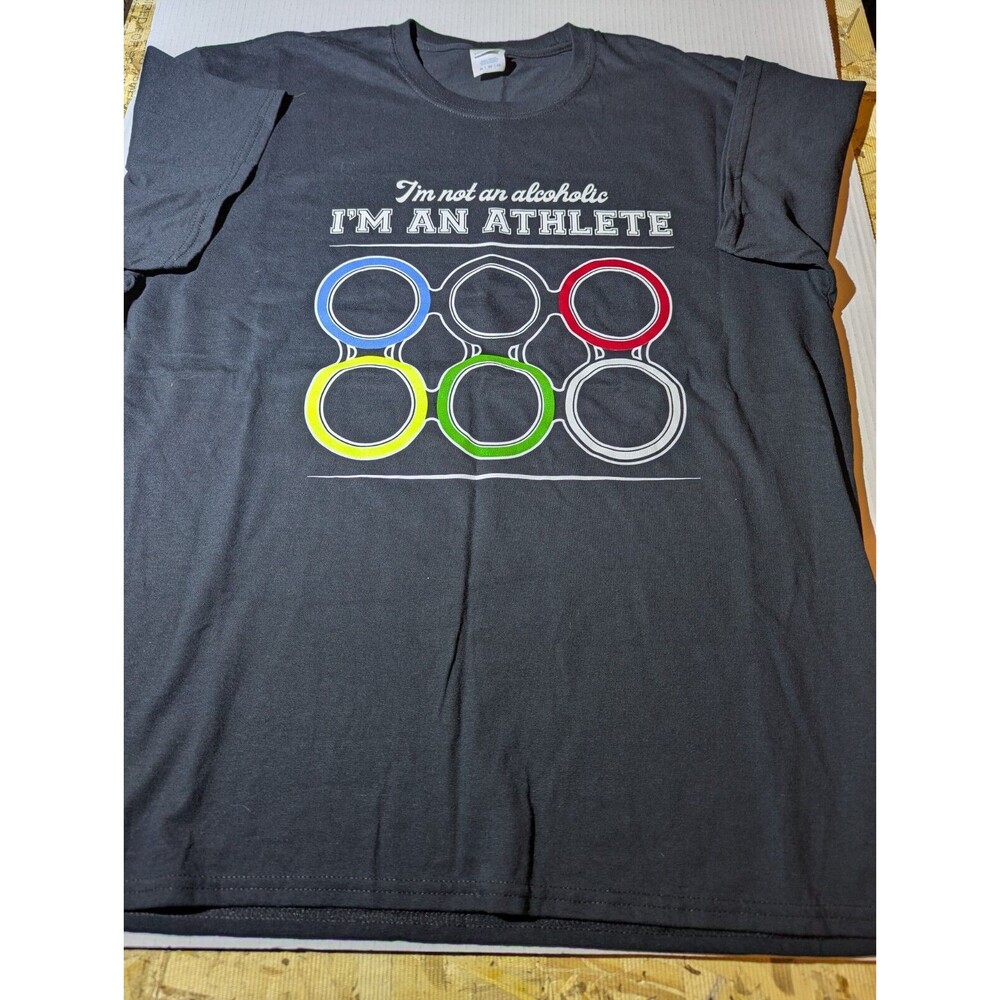 Beer Olympics ball til its fall black tee size xl